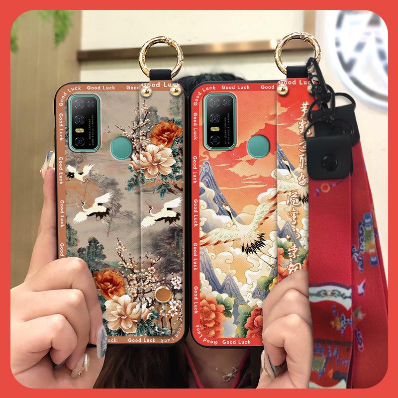 Lanyard Chinese style Phone Case For Doogee N30 Anti-dust Elderly lady Wrist Strap Phone Holder Protective Wristband