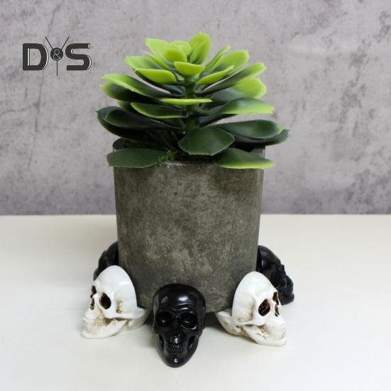 

6 шт. Ножки для горшка в форме черепа, жуткая голова черепа на Хэллоуин, держатель для цветочного горшка для дома и улицы, подъемная подставка, фигурка черепа, скульптура 6pcs