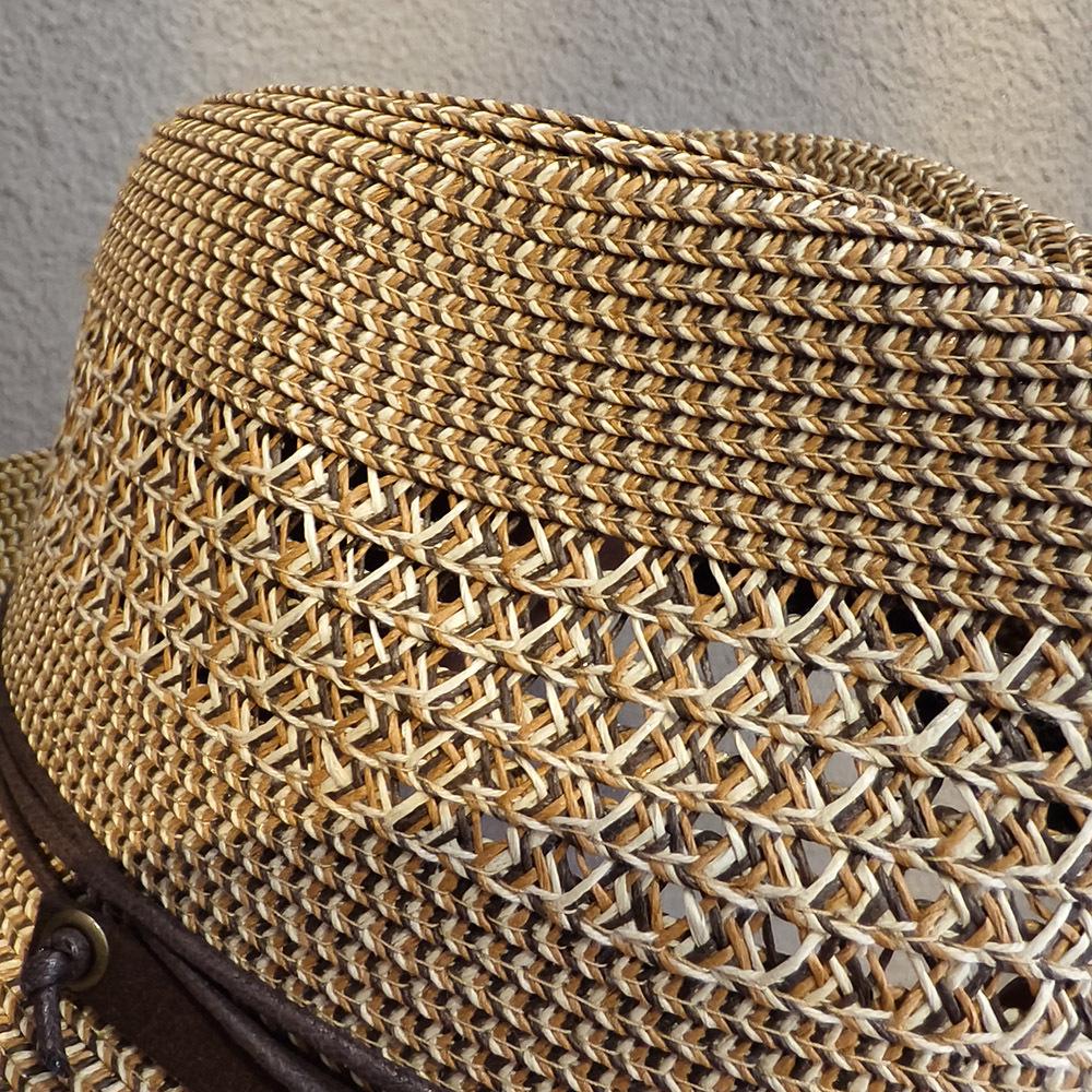 Fedora Estivo da Uomo Stile Coreano Trendy con Testa Larga: Cappello Jazz in Paglia Traspirante Casual per Mezza Età.