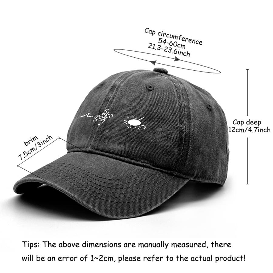 Waves Turtle Sun Print Unisex Snapback Baseball Hat Sports Hat All-season Adjustable Baseball Cap Perfect For Street Wear