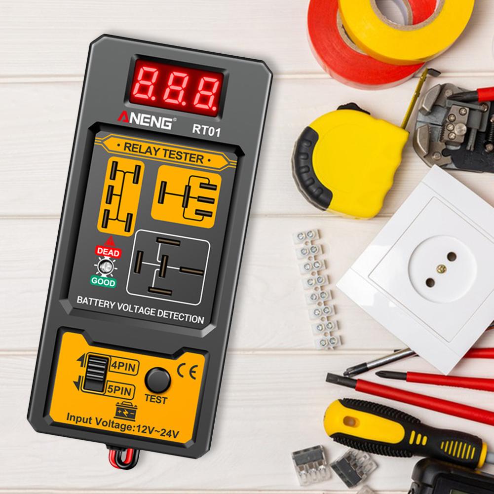 ANENG RT01 Relay Tester Aermotor 11-25V Car Battery Voltage Detector LED Indicator Light Alternator Analyzer Diagnostic Tool