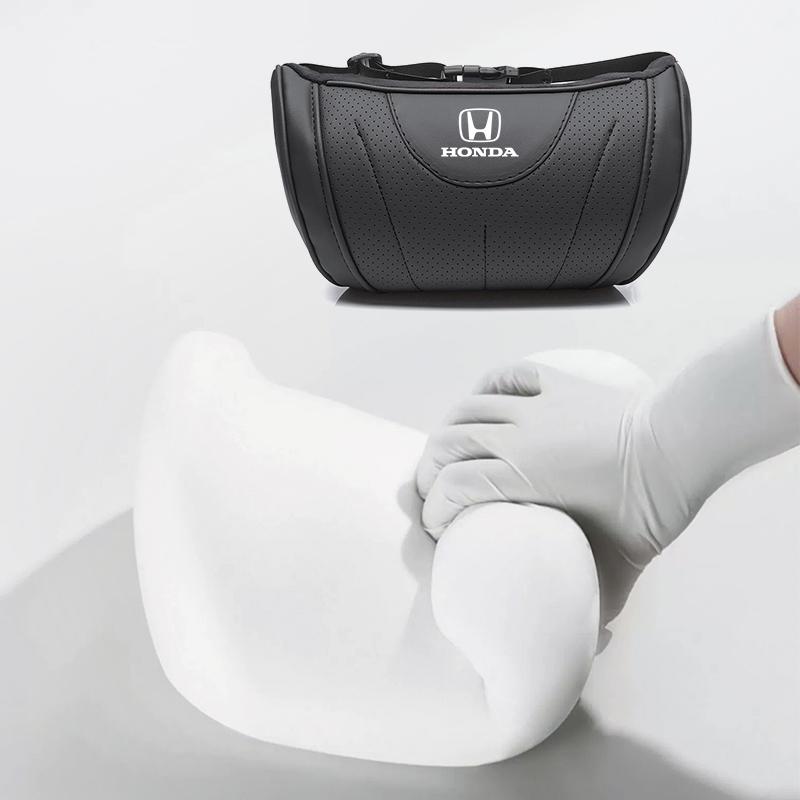 Honda Car Seat Headrest Auto Logo Neck Pillow For Honda 5th Vezel Civic FIT CRV Insight Accord Jazz HRV Stepwgn Pilot City CRX EC5