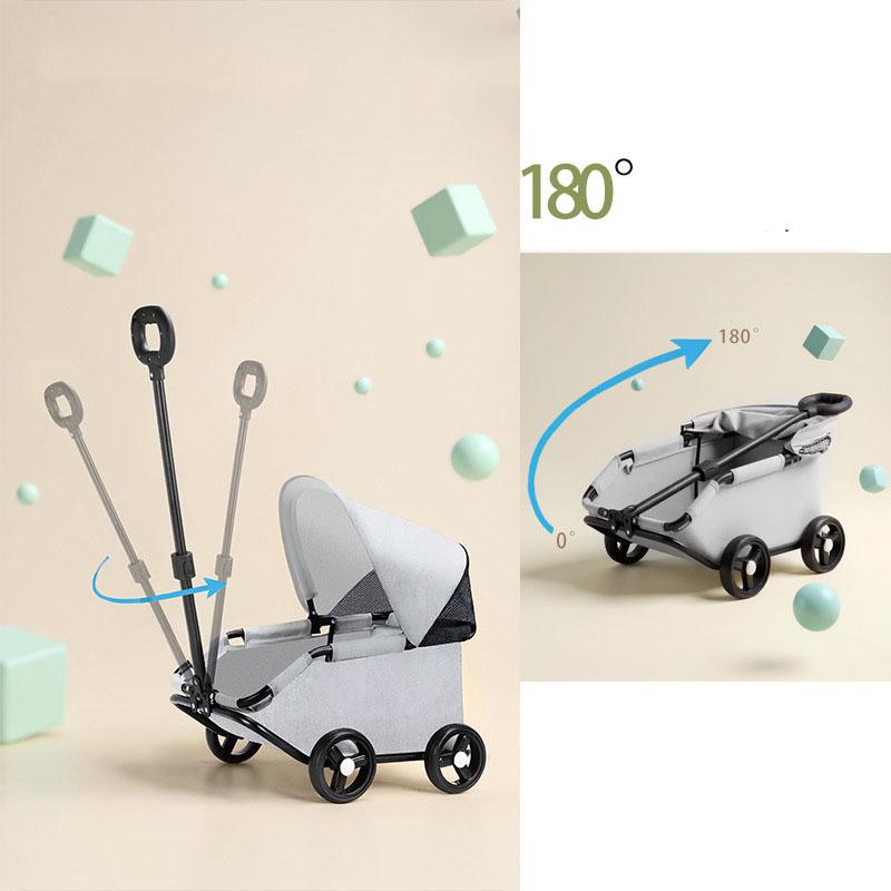 Cochecito de Mascotas Plegable Compacto para Gatos y Perros Carrito de Juguete para Niños con Tirador Transportín para Mascotas para Salidas