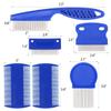 Flea Comb Set, Stainless Steel Louse Comb and Steel Grate 6-piece Set