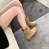 Fashion Retro boots women's new autumn style thick heels short boots  simple comfortable versatile anti slip wear-resistant boots