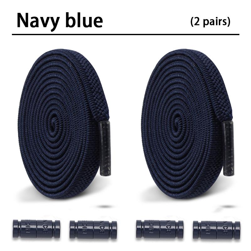 2Pair New Colorful Capsule Lock Shoelaces Without Ties Elastic Laces Sneakers No Tie Shoe Laces Kids Adult 0.6cm Flat Shoelace