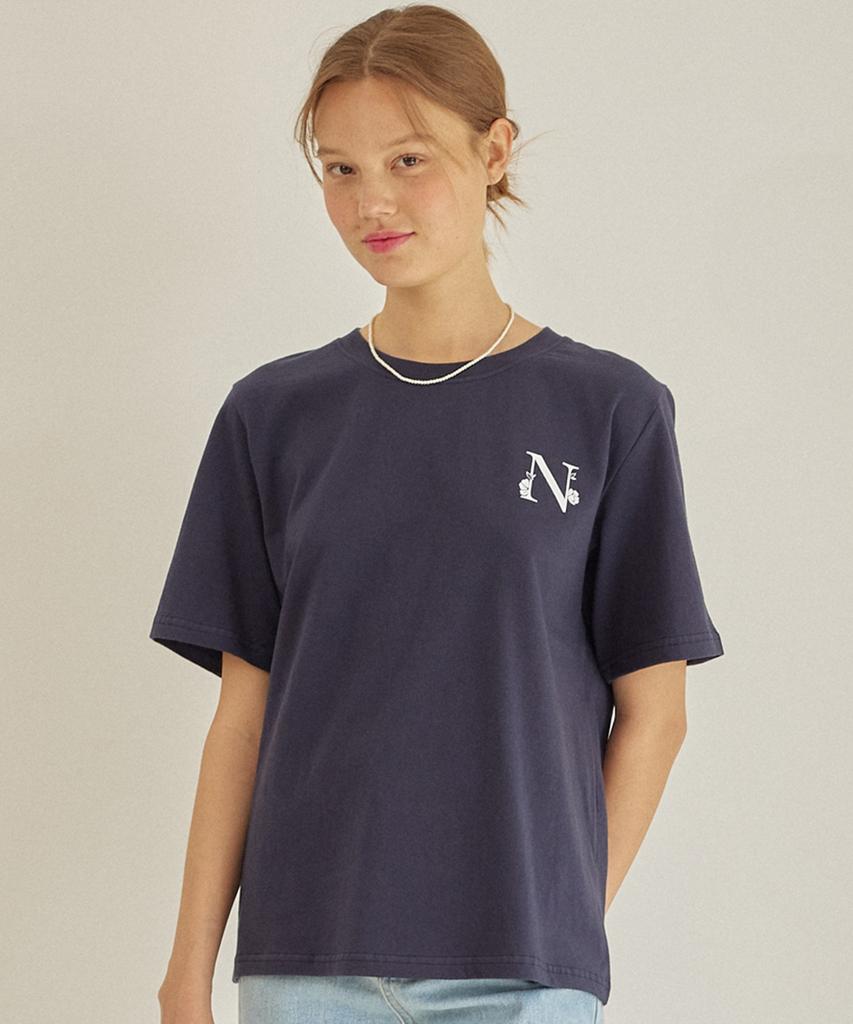 NONLOCAL Silhouette Back Point T-Shirt - Navy