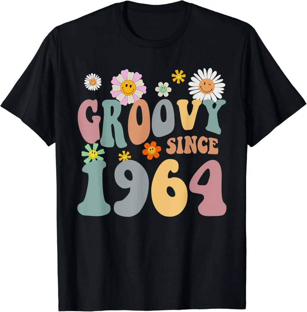 Made In 1964 Floral 60th Birthday 60 Years of Being Awesome TShirt Vintage Clothes  Graphic T Shirts Unisex Summer Soft Tops