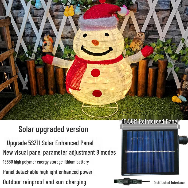 Solar Christmas Snowman and Santa String Lights for Courtyard, Villa, Garden, and Mall Holiday Decor.