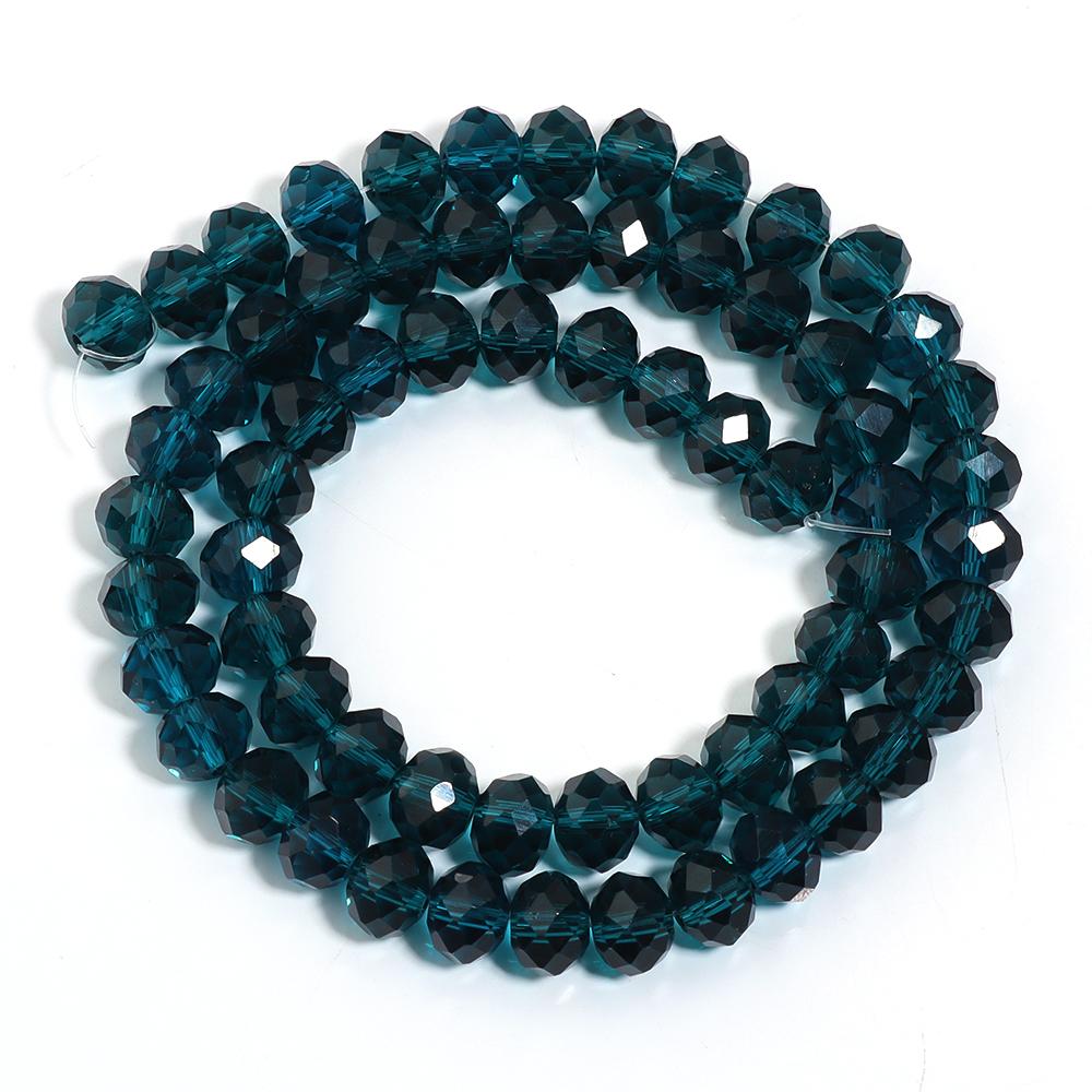 3/4/6/8/10mm Peacock Blue Faceted Crystal Beads Glass Loose Spacer Beads For Jewelry Making DIY Bracelet Necklace Accessories