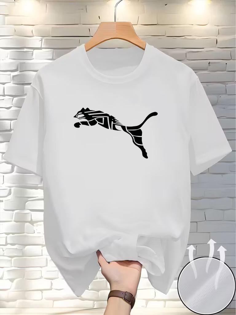 Letnia Moda Lis Pantera Nadruk 3D Koszulka Luksusowa Wysokiej Jakości Męska Góra z Okrągłym Dekoltem Codzienny Trend Bluza Fitness