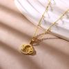 Imitation Pearl Pendant Necklaces For Women Stainless Steel Zircon Heart Charm Clavicle Chain Necklace Aesthetic Jewelry Gift