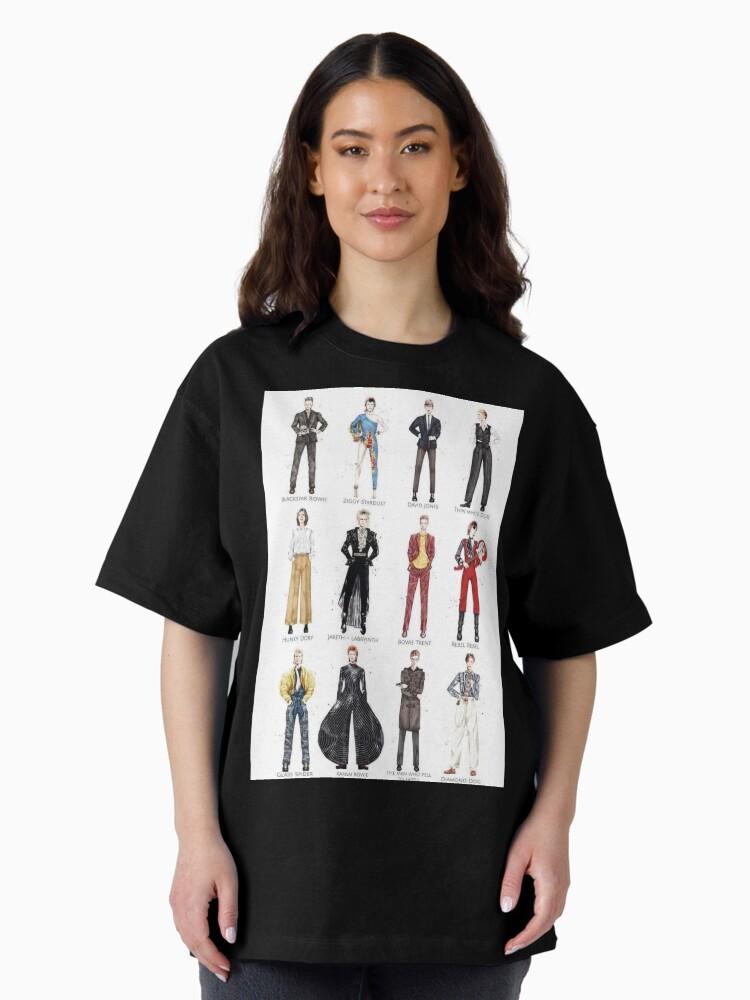 David Bowie Aesthetic Ziggy Stardust Lightning and Cute Retro Music Quotes Sticker Oversized T-Shirt