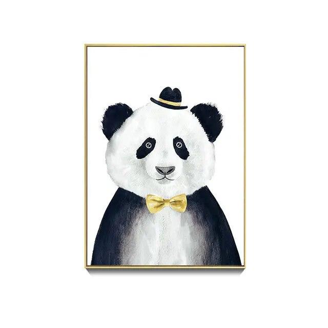 Pictură pe pânză cu animale din desene animate, pictură murală modernă, drăguț câine panda, postere și imprimeuri, imagine de perete pentru decorarea camerei de zi