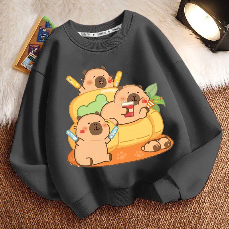 Children's Fashion Capibara Hoodies, Spring and Autumn Boys' and Girls' Casual Hoodies