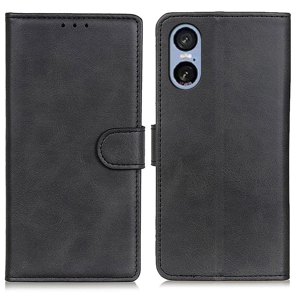 For Sony Xperia 5 VI Case Cowhide Texture Leather Phone Cover Stand Wallet