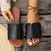 Cool Slippers Women's 2025 Summer New Fashionable Outerwear Flat Casual Slippers Solid Color Open Toe Oversized Slippers