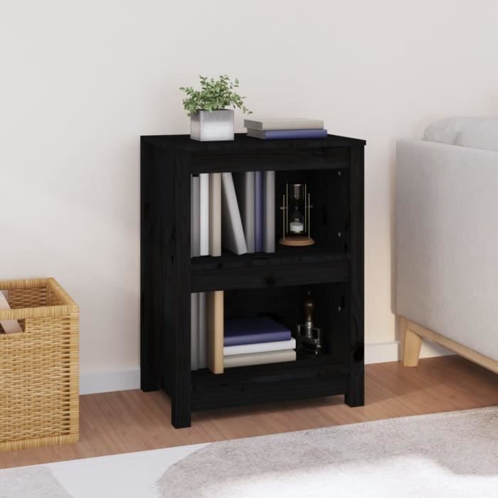 VidaXL Bibliothèque Noir 50x35x68 cm Bois de pin massif 821703