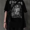Harajuku Retro Style Hip Hop Street Trend Letter Print Top Men's and Women's Summer Crew-neck Loose Short-sleeved T-shirt