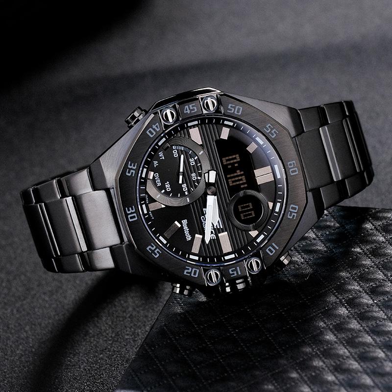 Casio EDIFICE Series Fashionable Business Bluetooth Connected Classic Pointer Sports Waterproof Watch Quartz Movement Resin Strap ECB-10YDC-1APR