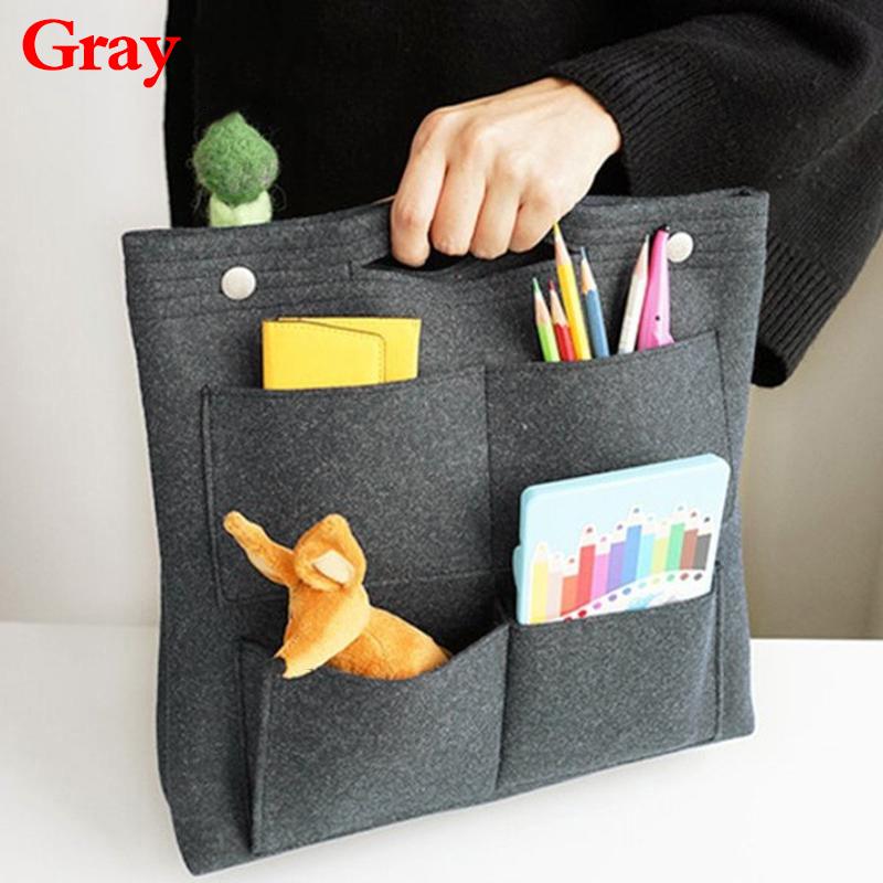 

Женская косметичка, многофункциональный органайзер, кошелек, сумка-тоут, сумка-чехол, сумка в сумке, фетровый мешочек с несколькими карманами, мода серый