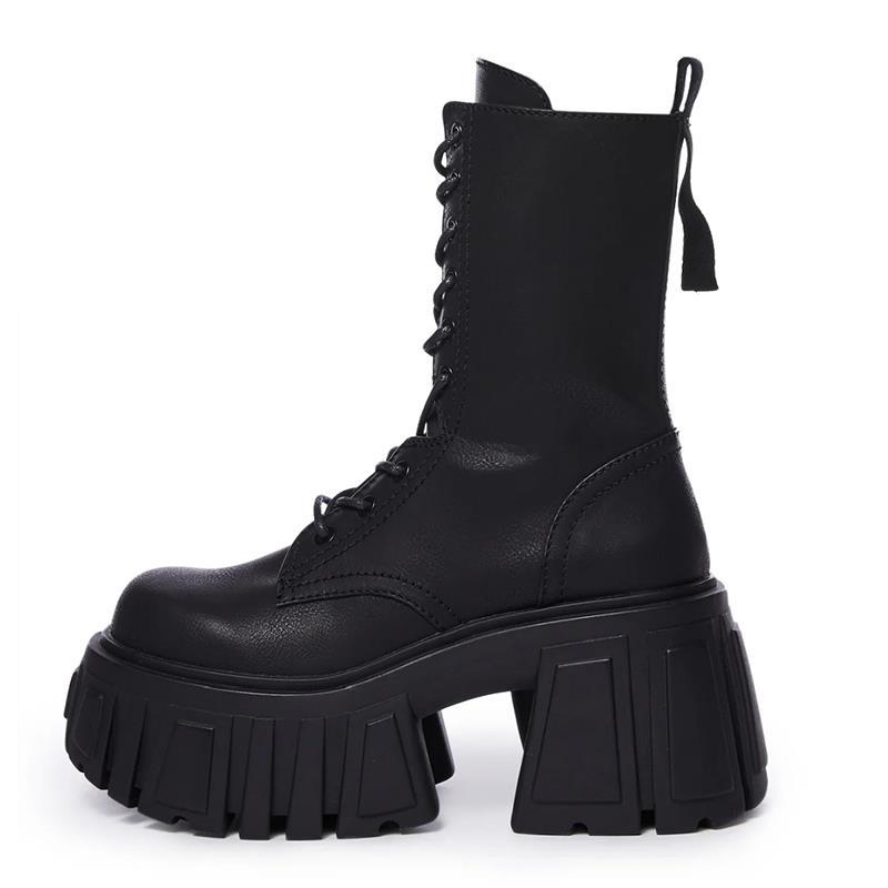 Fashion 2025 New Women Super High 10cm Shoes Woman Thick-Soled British Style Punk Fashion Platform Thigh High Boots Chunky Heel Pumps