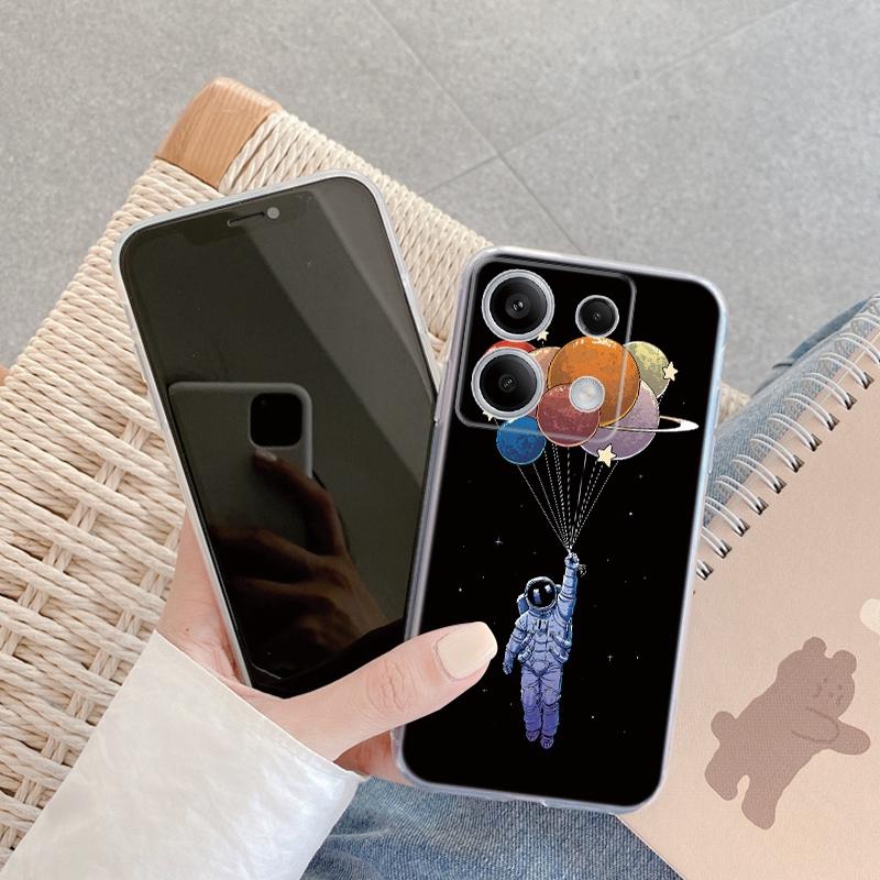 

Крутой чехол-астронавт для iPhone Samsung A55 A35 M34 S24 Xiaomi Redmi 13 Pro 14C Huawei Honor противоударный бампер для телефона TPU с защитой от царапин прозрачная задняя крышка Samsung Galaxy S20 FE