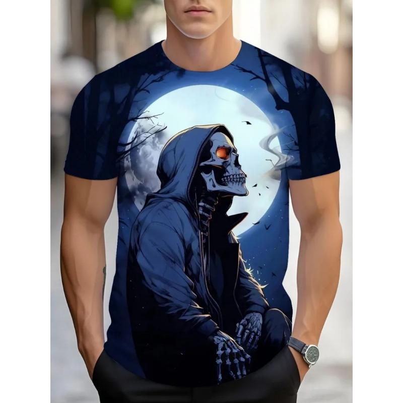 

Мужская футболка 3D с рисунком дракона, с коротким рукавом, повседневная, пуловер с круглым вырезом, уличная футболка, одежда, топ M