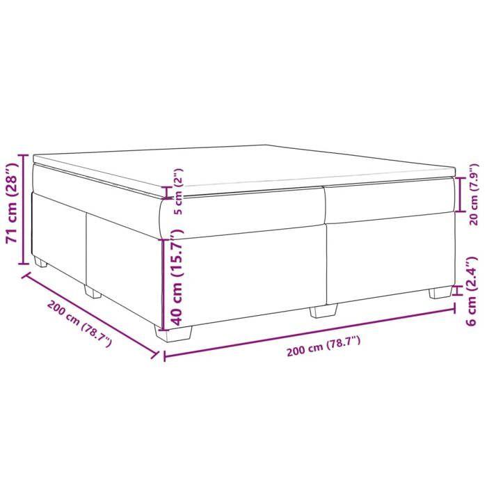 VidaXL Slatted Bed Base and Mattress Dark Grey 200x200cm Velvet 3285306