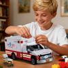 Non-Toxic 660Pcs American Ambulance Building Blocks With Stretcher City Emergency Vehicle Model Bricks Ornament Kids Diy Toys Holiday Gift