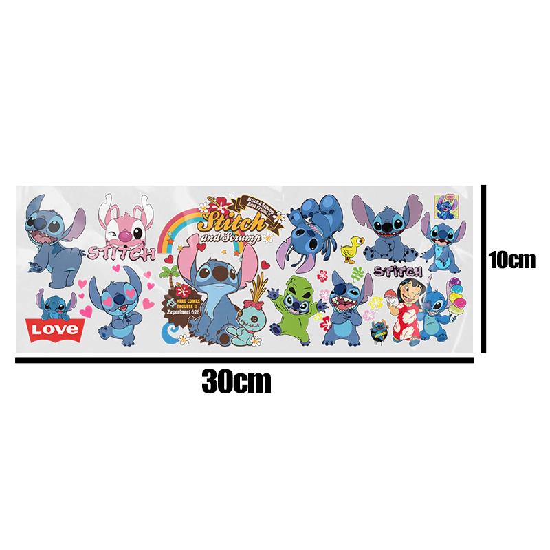 

Cartoon Lilo Stitch Angel HD Transfer Sticker Waterdichte DIY Permanent UV DTF Sticker Stitch Sticker Water cup Decorate Anime