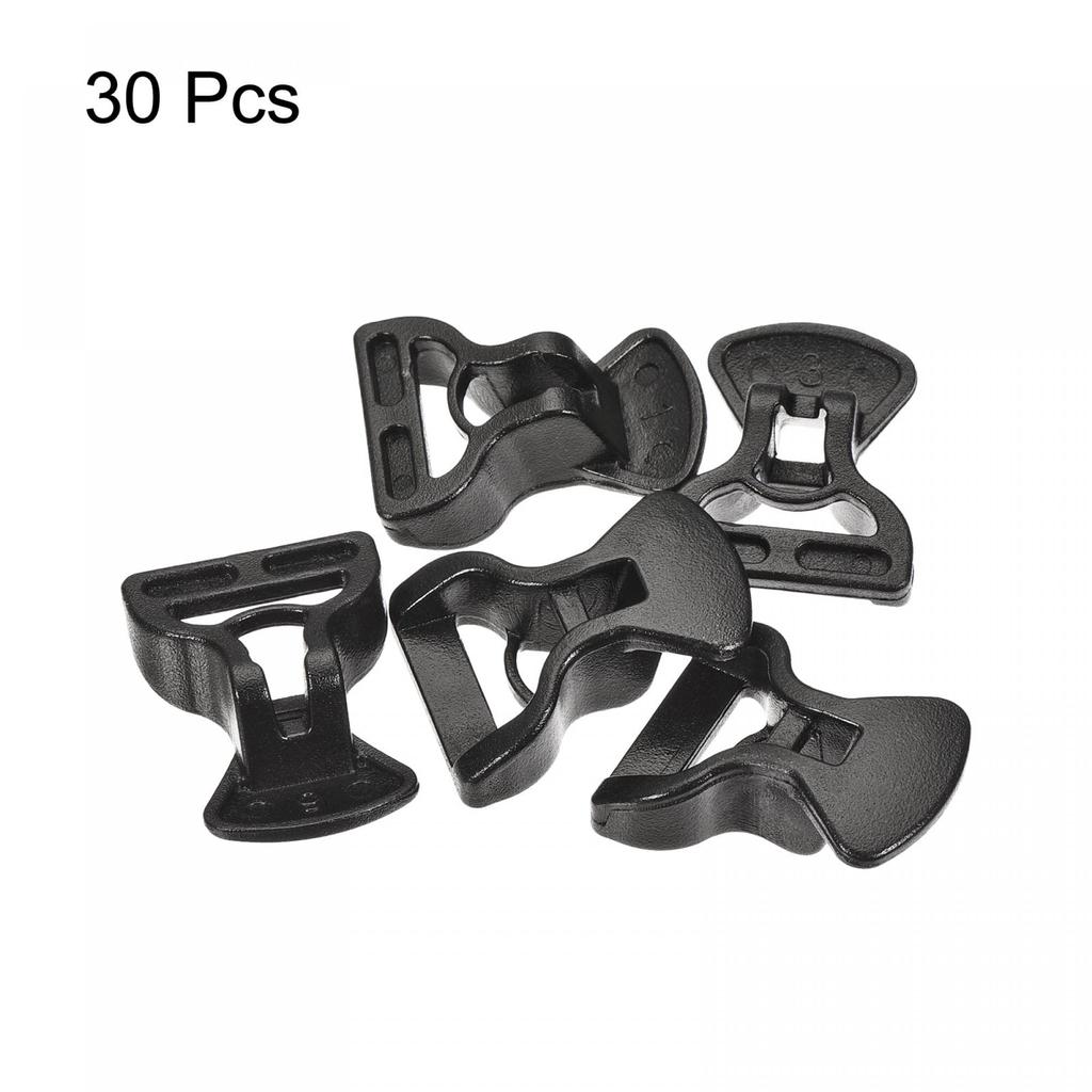 uxcell Tent Rope Buckle Plastic Guyline Adjuster Cord Tensioner for Outdoor Camping Canopy Rope 4mm Black 30pcs