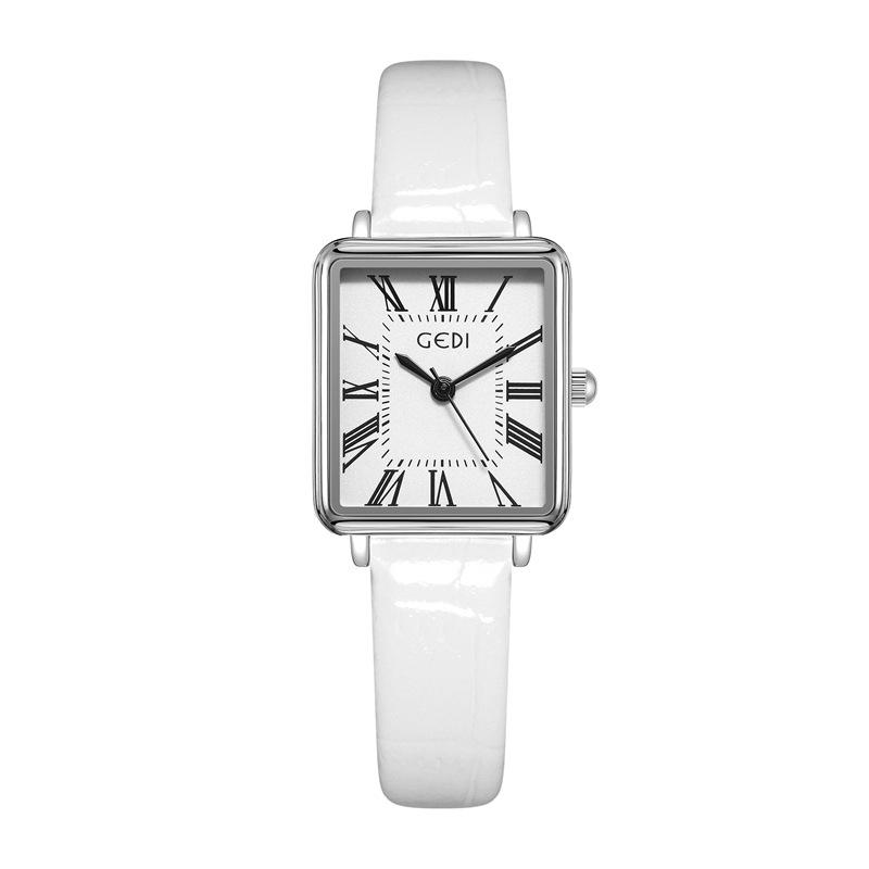 Vintage Roman Scale Women'S Watch Simple Square Plate Belt Watch Women'S Waterproof Quartz Large Dial Watch
