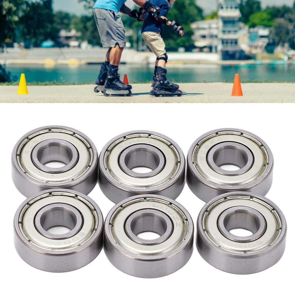 8PCS 608 Roller Skate Bearings Speed Smoothly Low Friction Bearings Skate Board Carbon Steel Roller Bearings