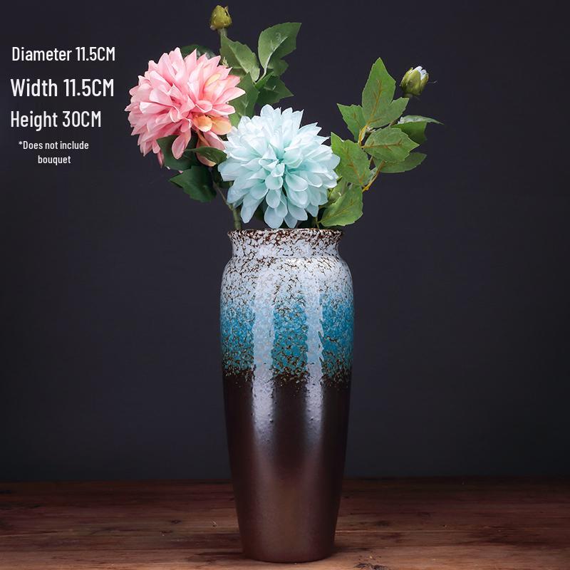 European Minimalist Ceramic Floor Vase for Living Room - Ikebana & Dried Flowers