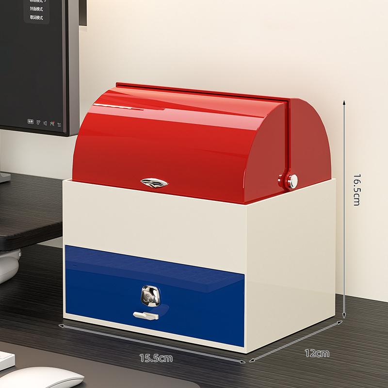 

Desktop Flip Storage Box Drawer Stationery Organizer Large Capacity Office Accessories Desk Box Desktop Plastic School Supplies