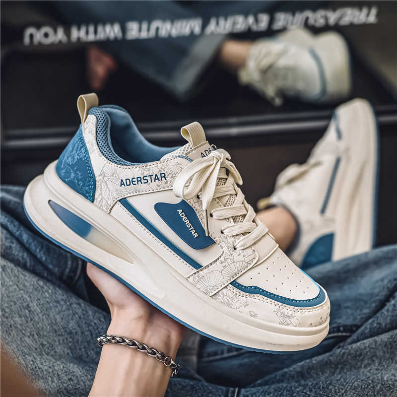 Fashion Thick-heeled Lace-up Khaki Men's Shoes Woven Mens Luxury Designer Sneakers Boots Without Heels Sports Importers