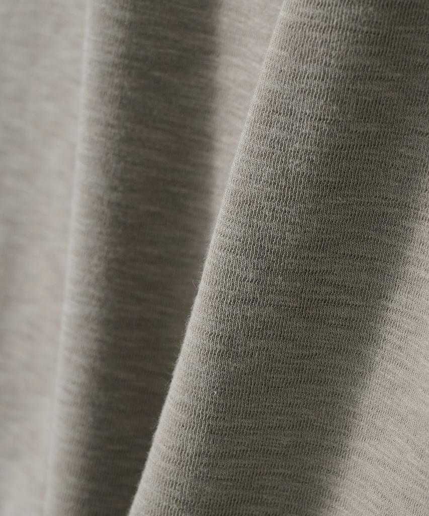 JOJILONG Jn153 Vintage Slub Henley Half T-Shirt - Ash Beige
