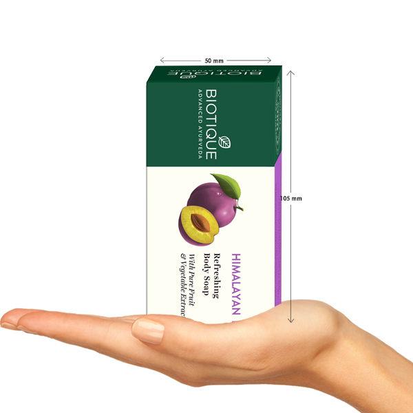 Biotique Himalayan Plum Bathing Bar 150g | Refreshing Natural Soap | pH Balanced Skin Cleanser For Soft Glow