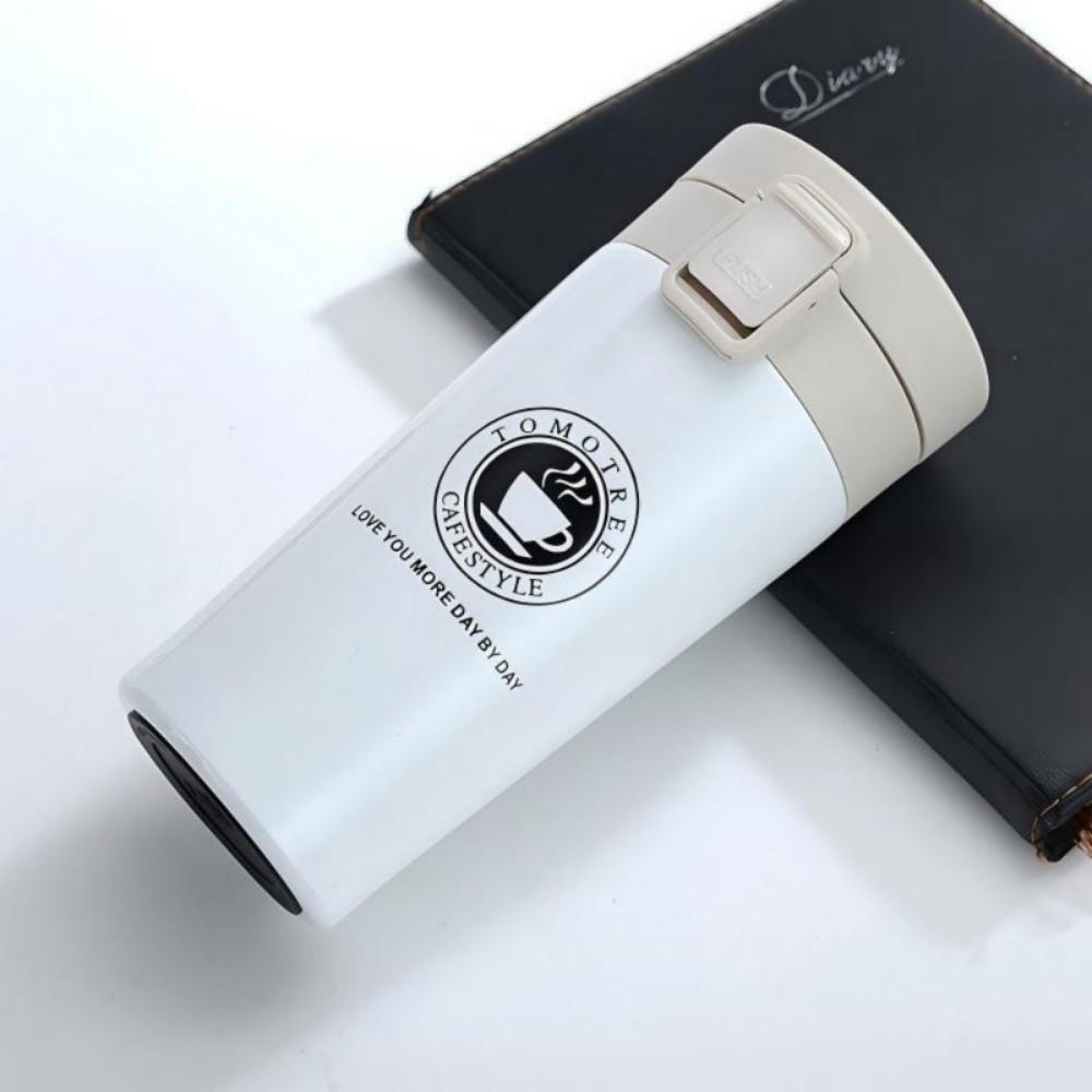 Double Wall Stainless Steel Vacuum Flask Thermal Coffee Mug Insulated Water Bottle Travel Tumbler 380ml белый