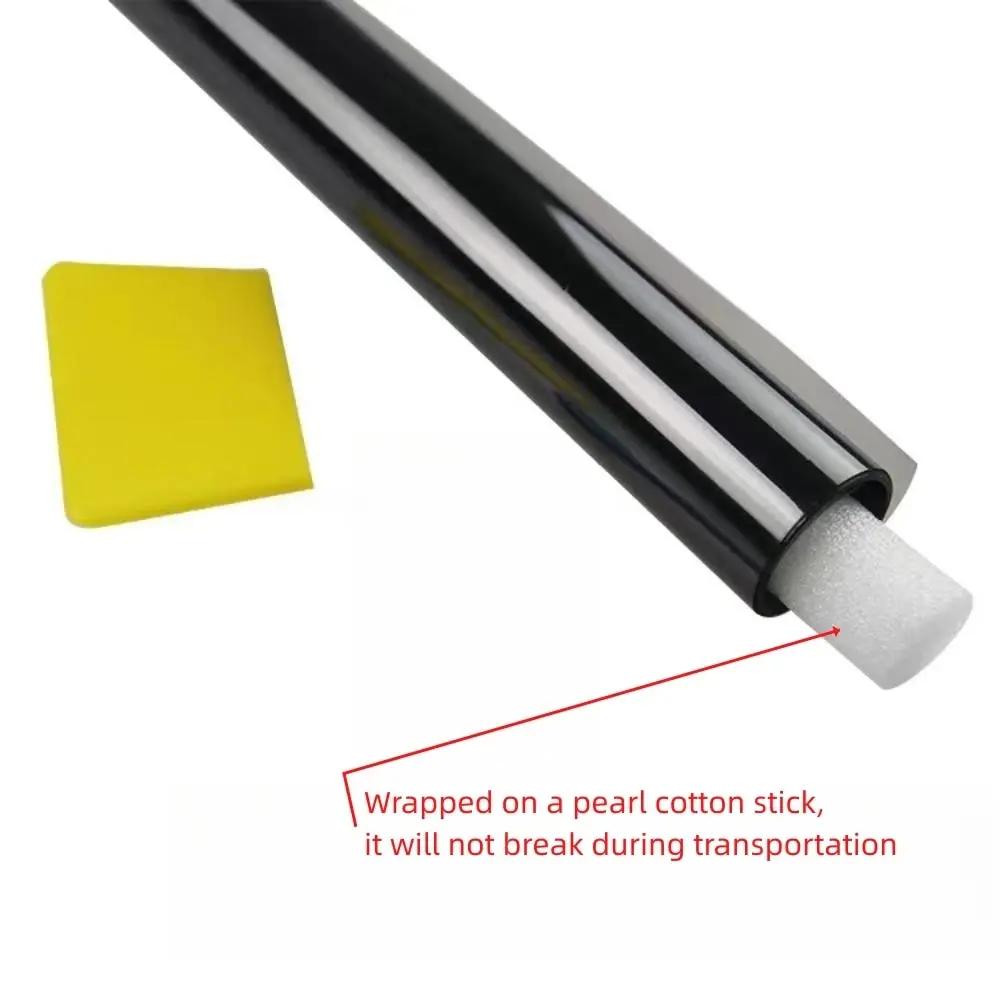 3Mx50CM VLT Schwarze Auto-Fensterfolien Tönungsfolie Haus-Fensterglas Solar-UV-Schutz Aufkleberfolien Perlenbaumwolle Klebekarton PAC