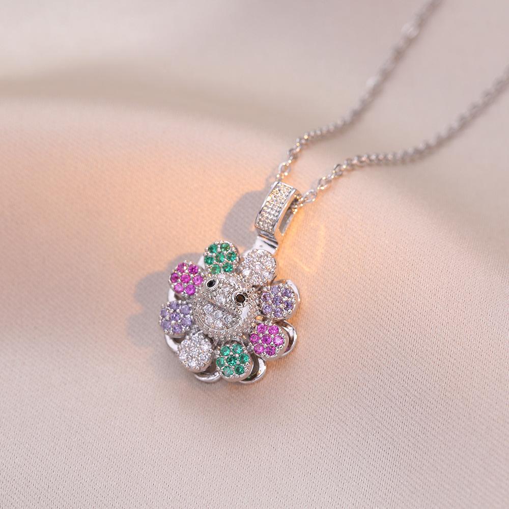 Fashion Sunflower Pendant Necklace for Women 2024 New Stainless Steel Chain Jewelry Party Accessories