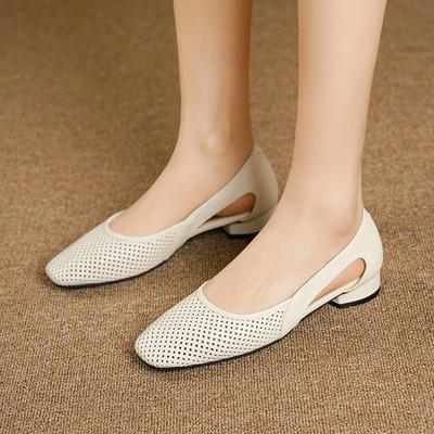 Retro Inner Height Increase Cool Single Shoes Women's Summer 2025 New Hollow High Heel Thick Heel Hollow Breathable Mary Jane Shoes