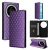 Cubic Grid Texture Flip Leather Phone Case