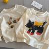 Kids Long Sleeve T-shirt Cartoon Print Soft Cotton Casual Tops for Boys Girls Spring Casual Tee Children Bottoming Shirt