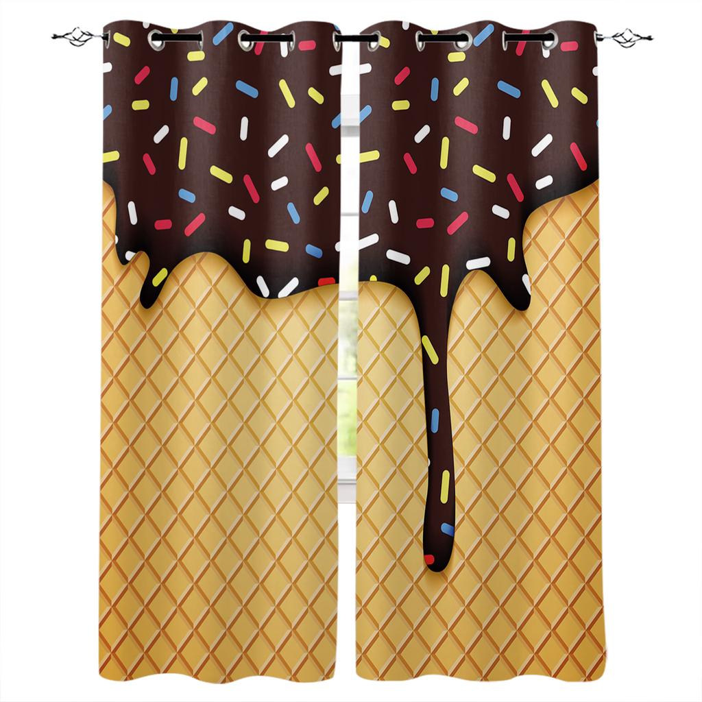 Black And White Plaid Chef Knife Fork Blackout Curtains For Kitchen Bedroom Kids Room Window Treatment Curtains for Living Room