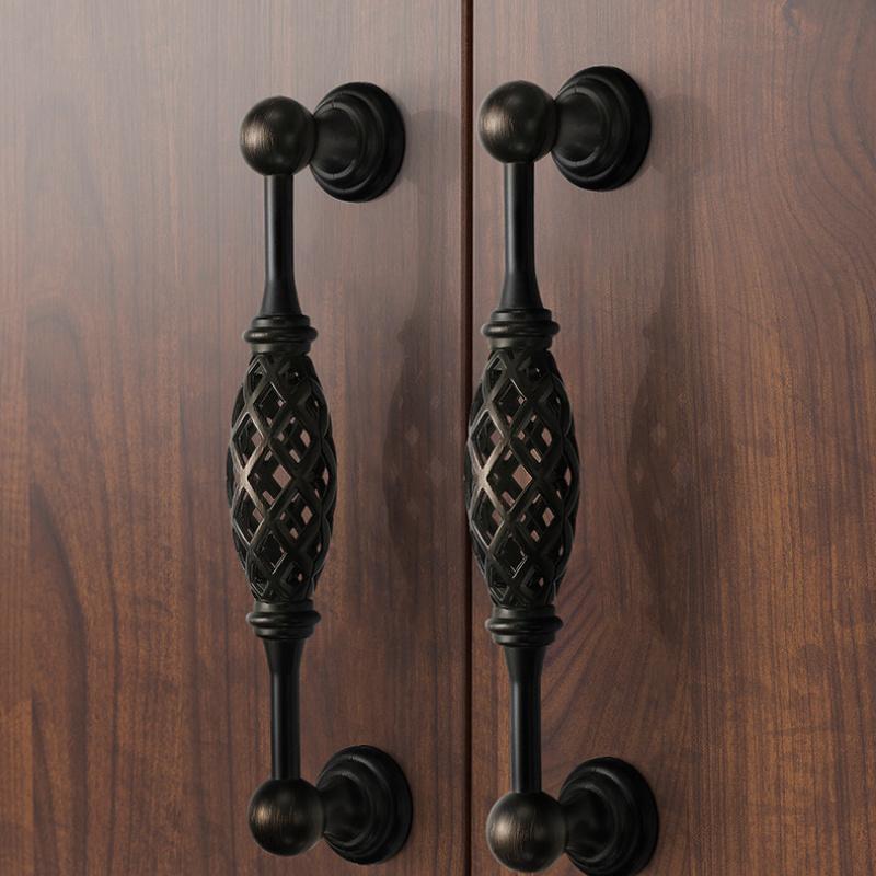 Vintage Antique Bronze Cabinet Handles Hollow Out Birdcage Cabinet Pulls Drawer Knobs Wardrobe Door Pullers Furniture Handle