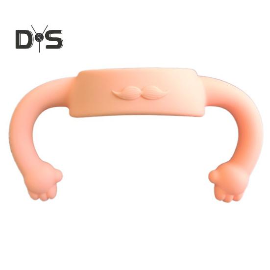 

Ручка для бутылочки-непроливайки, милые усы, удобная ручка, пищевой силикон, диаметр более 5 см, универсальный мягкий соломенный держатель для бутылочек с широким горлышком, детские товары C