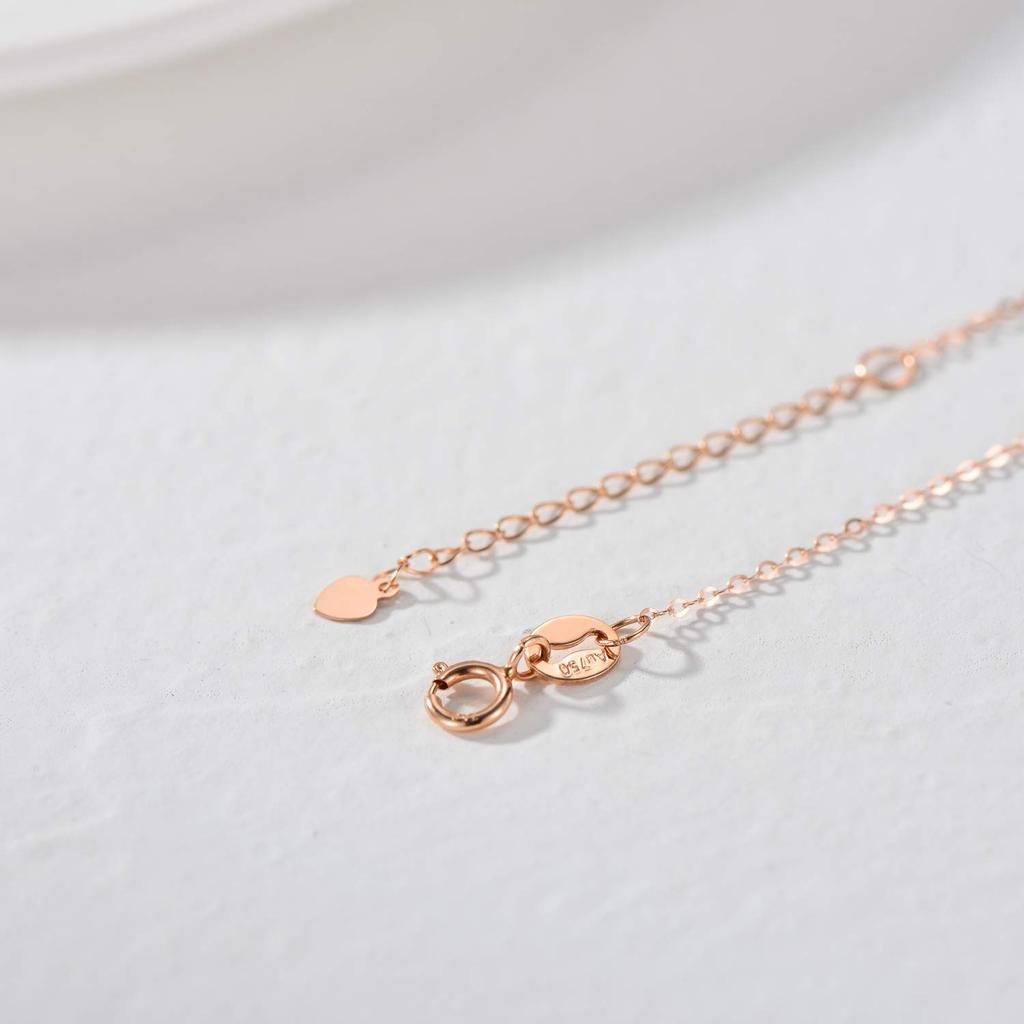 AOBOCO Náhrdelník s přívěskem růže z 18k růžového zlata Jednoduchý a oblíbený luxusní šperk Ideální jako dárek k narozeninám nebo ke svatbě Zlato. ženy. dar.