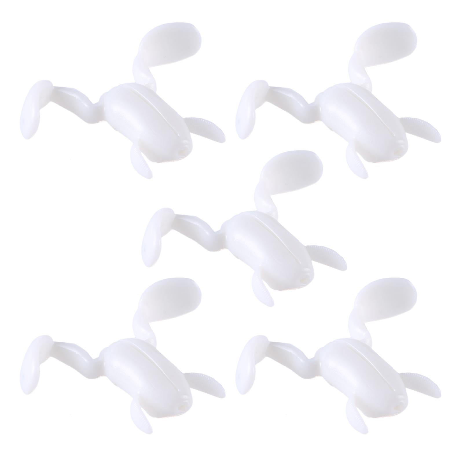 

5PCS Frog Lures Soft Lures Topwater Floating Lures Baits Artificial Frog Fishing Lures Swimbait Easy to Hook белый
